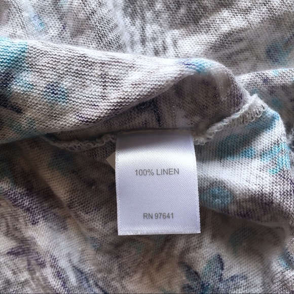 J JILL | 100% Linen Tropical Floral Tank Blouse - Picture 5 of 5